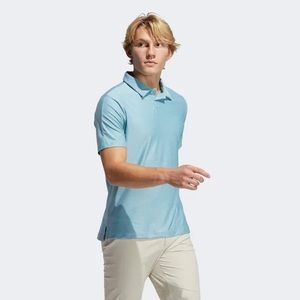 New Adidas Mens Polo Golf Shirt Top Blue Hazy Sky Large